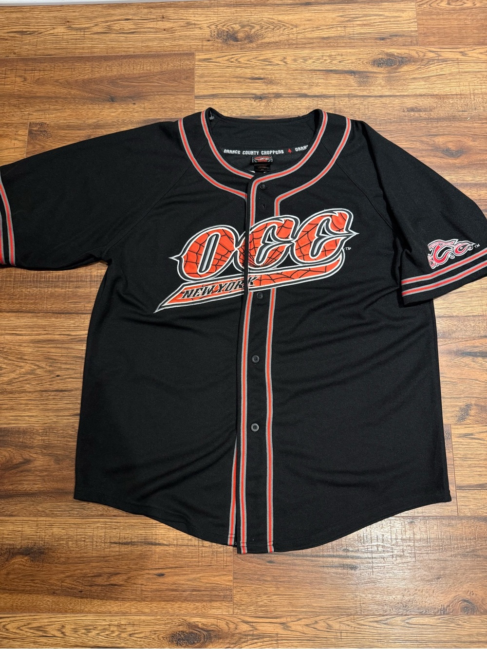 Vintage Orange County Choppers 90’s Embroidered Big Logo Button Up Jersey